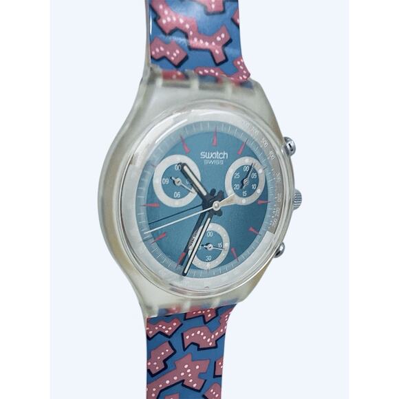 Swatch Watch Wild Card SCK100 1993 Chrono Rare Swiss Made Vintage Quartz - Picture 5 of 10